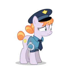 Size: 5500x5500 | Tagged: safe, alternate version, artist:gypsykumquat, derpibooru import, copper top, earth pony, pony, the gift of the maud pie, .svg available, absurd resolution, clothes, cuffs, female, image, inkscape, necktie, png, police officer, police pony, police uniform, show accurate, simple background, solo, transparent background, vector