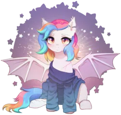 Size: 2223x2112 | Tagged: safe, artist:avrameow, derpibooru import, part of a set, oc, unofficial characters only, bat pony, pony, bat pony oc, bat wings, clothes, commission, image, oversized clothes, png, simple background, solo, sweater, transparent background, wings, ych result