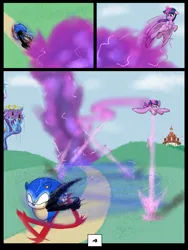 Size: 7500x10000 | Tagged: safe, artist:chedx, derpibooru import, twilight sparkle, twilight sparkle (alicorn), alicorn, hedgehog, comic:learning with pibby glitch battles, fanfic, comic, commission, image, multiverse, out of character, png, sonic the hedgehog, sonic the hedgehog (series)