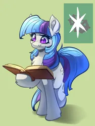 Size: 2264x3016 | Tagged: safe, artist:witchtaunter, derpibooru import, pony, alternate universe, book, chest fluff, commission, ear fluff, female, image, looking down, photo, png, reading, simple background, solo, standing