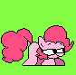 Size: 84x83 | Tagged: safe, artist:gravity1037, derpibooru import, pinkie pie, animated, crouching, gif, green background, image, pixel art, pizza tower, simple background, solo, sprite
