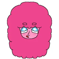 Size: 1280x1280 | Tagged: safe, artist:pixelponk, pinkie pie, human, beanbrows, eyebrows, eyebrows up, eyebrows visible through hair, female, head, head only, humanized, image, pixel art, png, solo, solo female