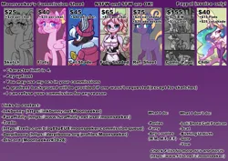 Size: 3541x2508 | Tagged: safe, artist:moonseeker, princess celestia, oc, anthro, pony, advertisement, chibi, commission, image, png, price list, price sheet, text