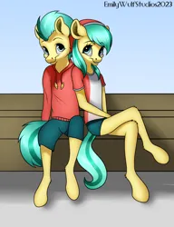 Size: 5000x6500 | Tagged: safe, artist:emilywulfstudios, paywalled source, barley barrel, pickle barrel, anthro, pegasus, unguligrade anthro, barrel twins, brother and sister, clothes, commission, female, image, male, paywall content, png, siblings, sitting, twins
