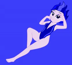 Size: 2024x1848 | Tagged: suggestive, artist:robertsonskywa1, derpibooru import, equestria girls, arcee, clothes, female, image, jpeg, one-piece swimsuit, photo, sexy, solo, sultry pose, swimsuit, transformers, transformers prime