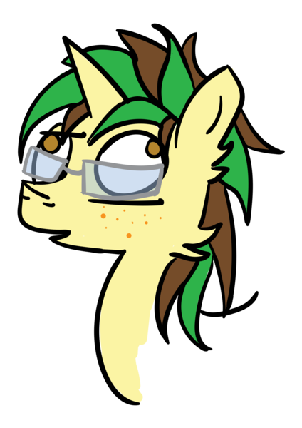 Size: 1860x2631 | Tagged: safe, artist:pisklakozaur, derpibooru import, oc, oc:macter, unofficial characters only, pony, unicorn, bust, derp, digital art, freckles, glasses, image, male, no source available, png, portrait, simple background, solo, transparent background