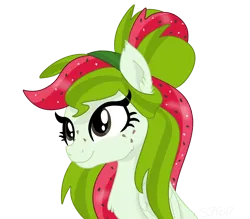 Size: 1876x1644 | Tagged: safe, artist:sjart117, derpibooru import, oc, oc:watermelana, unofficial characters only, pegasus, pony, bust, chest fluff, ear fluff, female, freckles, image, mare, pegasus oc, png, portrait, simple background, smiling, solo, transparent background, wings