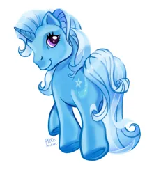 Size: 2307x2500 | Tagged: safe, artist:peachmichea, derpibooru import, trixie, pony, unicorn, female, g3, g4, g4 to g3, generation leap, image, jpeg, mare, simple background, solo, white background