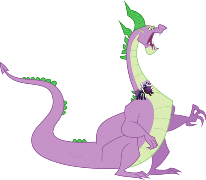 Size: 9600x8385 | Tagged: safe, artist:hawk9mm, artist:ulyssesgrant, derpibooru import, idw, nightmare rarity, spike, dragon, pony, unicorn, spoiler:comic, absurd resolution, adult, adult spike, female, greed spike, idw showified, image, male, nightmare sparity, older, older spike, open mouth, png, shipping, simple background, spikezilla, straight, transparent background, vector