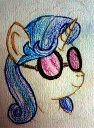 Size: 2179x2961 | Tagged: safe, artist:mildgyth, derpibooru import, vinyl scratch, anthro, alternate hairstyle, bust, derpibooru exclusive, image, jpeg, portrait, solo, traditional art, vinyl class