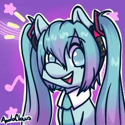 Size: 1500x1500 | Tagged: safe, artist:clausapolo68, derpibooru import, ponified, earth pony, pony, female, hatsune miku, image, jpeg, mare, necktie, solo, vocaloid