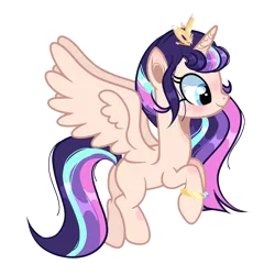 Size: 2048x2048 | Tagged: safe, artist:harmonyvitality-yt, derpibooru import, oc, unofficial characters only, alicorn, pony, alicorn oc, base used, eyelashes, female, horn, image, jewelry, mare, offspring, parent:flash sentry, parent:twilight sparkle, parents:flashlight, png, simple background, smiling, solo, tiara, transparent background, wings