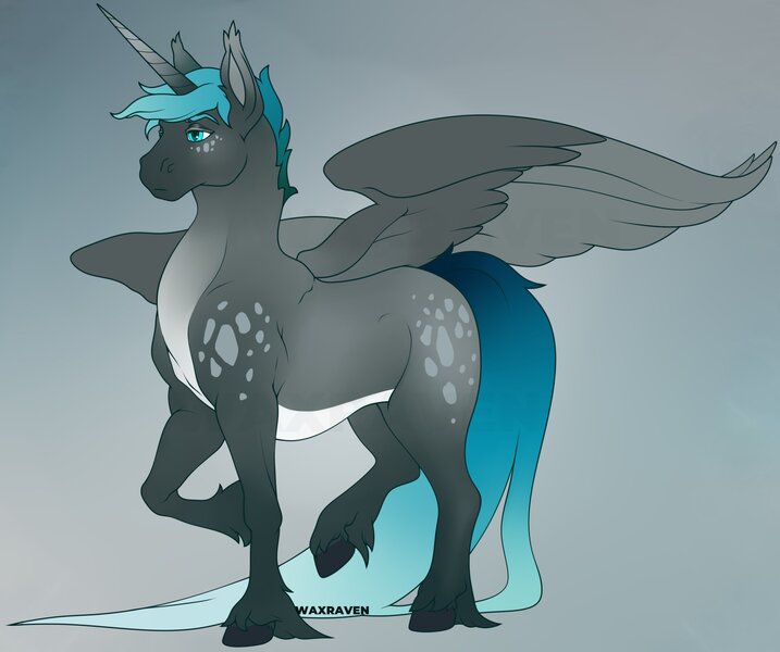 Size: 2000x1674 | Tagged: safe, artist:waxraven, derpibooru import, oc, unofficial characters only, alicorn, pony, alicorn oc, horn, image, jpeg, solo, wings