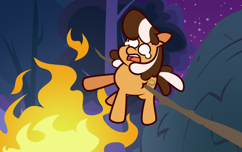 Size: 4672x2928 | Tagged: safe, artist:threetwotwo32232, derpibooru import, oc, oc:s'mare, earth pony, pony, campfire, crying, female, image, mare, png
