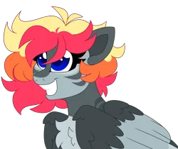 Size: 7036x5916 | Tagged: safe, artist:crazysketch101, derpibooru import, oc, oc:crazy looncrest, unofficial characters only, pegasus, pony, bust, chest fluff, image, png, portrait, simple background, smiling, solo, transparent background