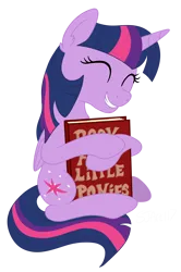 Size: 2238x3378 | Tagged: safe, artist:sjart117, derpibooru import, twilight sparkle, twilight sparkle (alicorn), alicorn, pony, book, chest fluff, ear fluff, eyes closed, female, hug, image, mare, png, simple background, smiling, solo, that pony sure does love books, transparent background