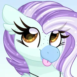 Size: 2000x2000 | Tagged: safe, artist:littleblackraencloud, derpibooru import, oc, oc:ocean breeze (savygriffs), classical hippogriff, hippogriff, :p, bust, commission, finished commission, icon, image, looking up, oceanbetes, png, portrait, tongue out