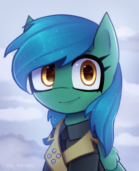 Size: 2224x2736 | Tagged: safe, artist:opal_radiance, derpibooru import, oc, oc:distant skies, pegasus, pony, fallout equestria, bust, clothes, commission, enclave, image, ko-fi, png, portrait, reward, solo, uniform