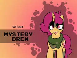 Size: 1200x900 | Tagged: safe, artist:myahster, derpibooru import, oc, oc:mystery brew, pony, unicorn, banned from equestria daily, :p, female, image, mare, png, shawl, solo, style emulation, tongue out