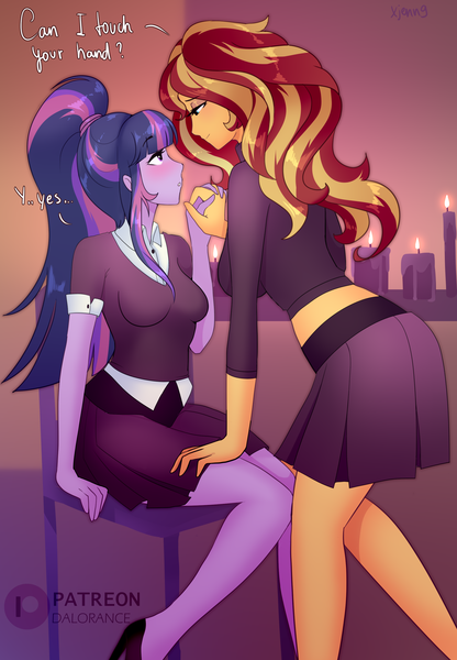 Size: 2080x3000 | Tagged: safe, artist:xjenn9, derpibooru import, sunset shimmer, twilight sparkle, equestria girls, image, png