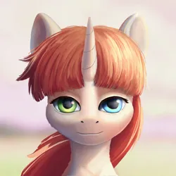 Size: 3000x3000 | Tagged: safe, artist:little_mouse, derpibooru import, oc, oc:lauren, unofficial characters only, pony, gradient background, heterochromia, image, jpeg, solo