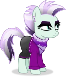 Size: 3180x3724 | Tagged: safe, artist:anime-equestria, derpibooru import, coloratura, earth pony, pony, alternate hairstyle, bandana, clothes, ear piercing, eyeshadow, image, makeup, piercing, png, simple background, solo, transparent background, vector