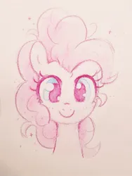 Size: 768x1024 | Tagged: safe, artist:fipoki, derpibooru import, pinkie pie, earth pony, pony, bust, cute, diapinkes, female, image, jpeg, looking at you, mare, smiling, smiling at you, solo, traditional art