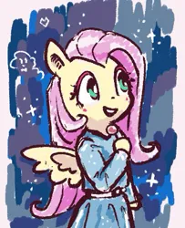 Size: 383x471 | Tagged: safe, artist:fipoki, derpibooru import, pegasus, pony, semi-anthro, clothes, dress, female, image, jpeg, mare, open mouth, solo, spread wings, wings