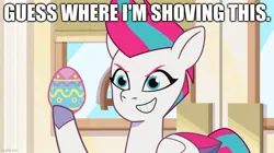 Size: 889x499 | Tagged: safe, derpibooru import, edit, edited screencap, screencap, zipp storm, my little pony: tell your tale, spoiler:g5, spoiler:my little pony: tell your tale, spoiler:tyts01e48, caption, easter egg, g5, image, image macro, jpeg, solo, text, the hunt for eggmund bunny