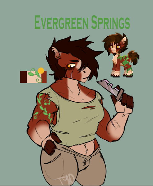 Size: 702x852 | Tagged: safe, artist:tyotheartist1, derpibooru import, oc, oc:evergreen springs, anthro, anthro oc, ashes town, bara, image, male, png, simple background