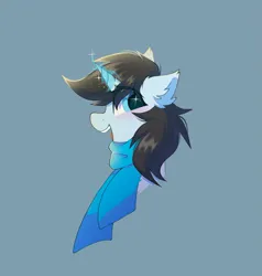 Size: 1107x1162 | Tagged: safe, artist:coarfdraw, derpibooru import, oc, oc:fiker, oc:fikra, unofficial characters only, pony, unicorn, clothes, ear fluff, happy, image, looking at you, magic, magic aura, open mouth, png, scarf