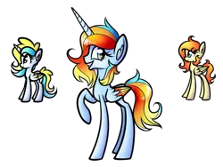 Size: 1024x772 | Tagged: safe, artist:princessfaeron, derpibooru import, oc, oc:fire spin, oc:shooting star, oc:wish maker, unofficial characters only, alicorn, pegasus, pony, female, fusion, image, mare, png, simple background, transparent background