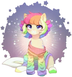 Size: 1988x2112 | Tagged: safe, alternate version, artist:avrameow, derpibooru import, part of a set, oc, unofficial characters only, earth pony, pony, alternate character, clothes, commission, earth pony oc, image, oversized clothes, png, simple background, solo, sweater, transparent background, ych result
