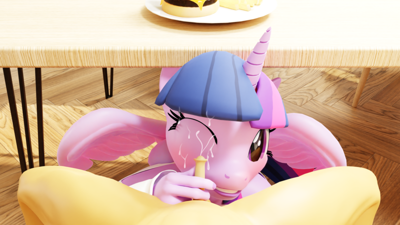 Size: 3840x2160 | Tagged: explicit, artist:pyp, banned from derpibooru, twibooru exclusive, twilight sparkle, twilight sparkle (alicorn), alicorn, anthro, plantigrade anthro, bottomless, breasts, burger, busty twilight sparkle, chair, clothes, complete nudity, cum, dining room, faceless male, facial, female, food, french fries, hamburger, happy, happy sex, high res, horn, image, kneeling, male, male pov, nudity, offscreen character, one eye closed, partial nudity, penis, plate, png, pov, sex, shotacon, sitting, size difference, small penis, smaller male, straight, straight shota, table, twilight is a foal fiddler, under the table, wings