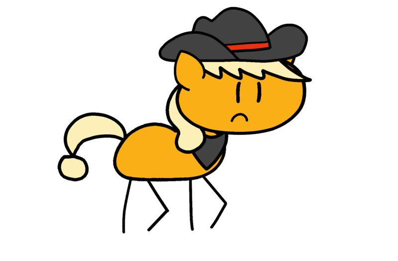 Size: 1824x1200 | Tagged: safe, artist:mystery shore, derpibooru import, idw, applejack, earth pony, pony, reflections, spoiler:comic, bandana, cowboy hat, female, hat, image, in a nutshell, in a nutshell but mirror version, mare, mirror universe, png, simple background, solo, stick pony, transparent background