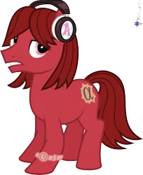 Size: 4000x4914 | Tagged: safe, artist:melisareb, derpibooru import, part of a set, ponified, earth pony, pony, .svg available, 16:9, a, absurd resolution, alphabet lore, crossover, headphones, image, male, png, simple background, solo, species swap, stallion, teeth, transparent background, vector, watch