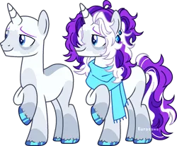 Size: 1681x1393 | Tagged: safe, artist:kurosawakuro, derpibooru import, oc, unofficial characters only, pony, unicorn, base used, clothes, image, male, offspring, parent:double diamond, parent:rarity, parents:diamond duo, png, scarf, simple background, solo, stallion, transparent background