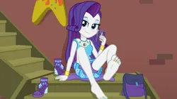 Size: 3840x2160 | Tagged: suggestive, artist:n0kkun, derpibooru import, rarity, equestria girls, equestria girls series, bag, bedroom, blushing, clothes, cute, feet, feet up, fetish, foot fetish, foot focus, guitar, high heels, image, jewelry, mobile phone, musical instrument, pencil skirt, phone, png, raribetes, rarity peplum dress, ring, shoes, simple background, skirt, smartphone, solo, toe ring, vector