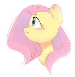 Size: 1019x1059 | Tagged: safe, artist:melodylibris, derpibooru import, fluttershy, pegasus, pony, bust, female, image, jpeg, mare, profile, side view, simple background, solo, white background