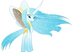 Size: 9367x6726 | Tagged: safe, artist:lincolnbrewsterfan, artist:orin331, derpibooru import, queen chrysalis, changedling, changeling, changeling queen, pony, my little pony: the movie, to where and back again, .svg available, 2016, 2017, 2020, 2023, a better ending for chrysalis, alternate hairstyle, alternate timeline, alternate universe, amazing, awesome, beautiful, beautiful eyes, beautiful hair, bedroom eyes, blue eyes, blue hair, blue mane, blue tail, carapace, changedling queen, content, ear fluff, ethereal hair, ethereal mane, ethereal tail, female, flowing hair, flowing mane, flowing tail, glow, headcanon, highlights, horn, hybrid wings, image, inkscape, inspired, inspired by another artist, lidded eyes, long hair, long horn, long legs, long mane, long tail, looking at you, mare, movie, movie accurate, multicolored iris, open mouth, orin's chrysalis, png, purified chrysalis, reformed, remastered, shading, shiny, simple background, smiling, smiling at you, solo, sparkles, sparkly mane, sparkly tail, spread wings, standing, tail, tall, translucent, transparent, transparent background, transparent wings, tribute, vector, wings