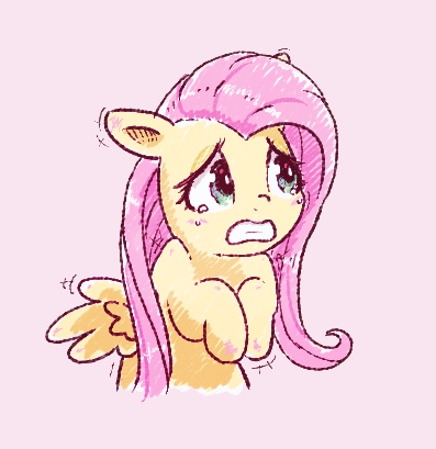 Size: 397x409 | Tagged: safe, artist:fipoki, derpibooru import, fluttershy, pegasus, pony, cute, female, floppy ears, image, mare, pink background, png, scared, shivering, shyabetes, simple background, solo, teary eyes