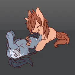 Size: 1280x1280 | Tagged: safe, artist:sinclair2013, derpibooru import, oc, oc:heart throb, unofficial characters only, pony, unicorn, butt, duo, gay, image, lying down, male, on back, plot, png, shipping, stallion