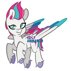 Size: 2000x2000 | Tagged: safe, artist:edgyanimator, derpibooru import, zipp storm, pegasus, pony, adorazipp, blue eyes, colored wings, cute, ear fluff, female, flying, g5, image, lineart, looking at you, mare, multicolored wings, pink hair, png, short mane, simple, simple background, slim, smiling, solo, spread wings, tail, thin, unshorn fetlocks, white background, white coat, wings