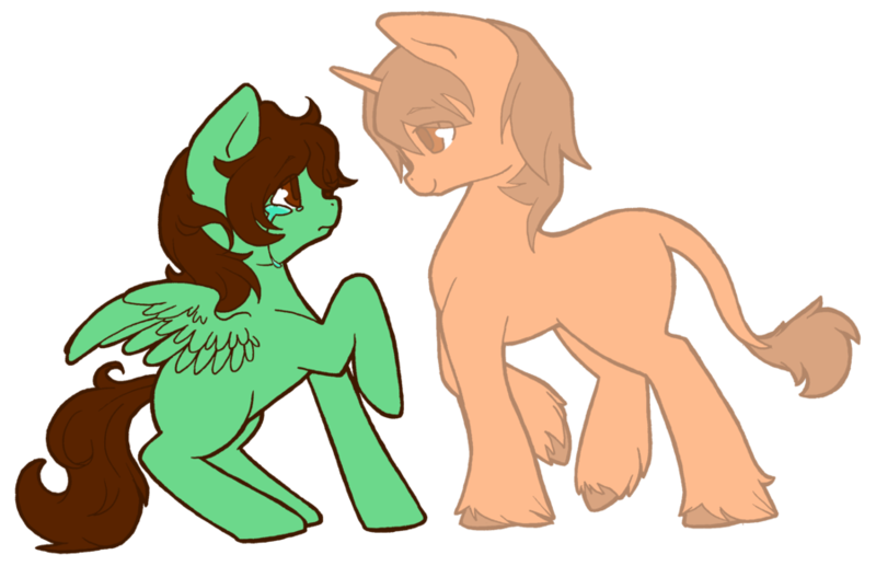 Size: 900x582 | Tagged: safe, artist:sinclair2013, derpibooru import, oc, unofficial characters only, pegasus, pony, unicorn, duo, female, image, looking at each other, looking at someone, male, mare, png, shipping, simple background, stallion, straight, transparent background