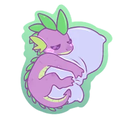 Size: 500x500 | Tagged: safe, artist:purplegrim40, derpibooru import, spike, dragon, blush sticker, blushing, hug, image, male, pillow, pillow hug, png, simple background, sleeping, solo, transparent background
