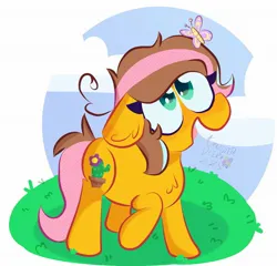 Size: 1969x1892 | Tagged: safe, artist:amarillita dai, derpibooru import, oc, oc:kurntis, unofficial characters only, butterfly, earth pony, insect, commission, image, jpeg, solo