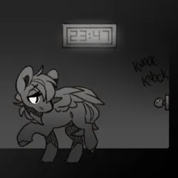 Size: 1080x1080 | Tagged: safe, artist:sinclair2013, derpibooru import, oc, oc:sinclair, unofficial characters only, pegasus, pony, image, male, monochrome, nudity, png, sheath, solo, stallion