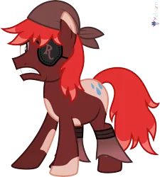Size: 4000x4449 | Tagged: safe, artist:melisareb, derpibooru import, part of a set, ponified, earth pony, pony, .svg available, absurd resolution, alphabet lore, cowprint, eyepatch, gritted teeth, image, male, pirate, png, r, simple background, solo, species swap, stallion, teeth, transparent background, traumatized, vector