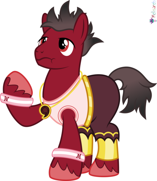 Size: 4000x4592 | Tagged: safe, alternate version, artist:melisareb, derpibooru import, part of a set, earth pony, pony, .svg available, absurd resolution, alphabet lore, clothes, crossover, gem, gold, gradient mane, gradient tail, image, jewelry, m, male, necklace, png, raised hoof, shirt, shorts, simple background, sleeveless, sleeveless shirt, solo, species swap, stallion, super m, tail, transparent background, unshorn fetlocks, vector, wavy mouth, wristband