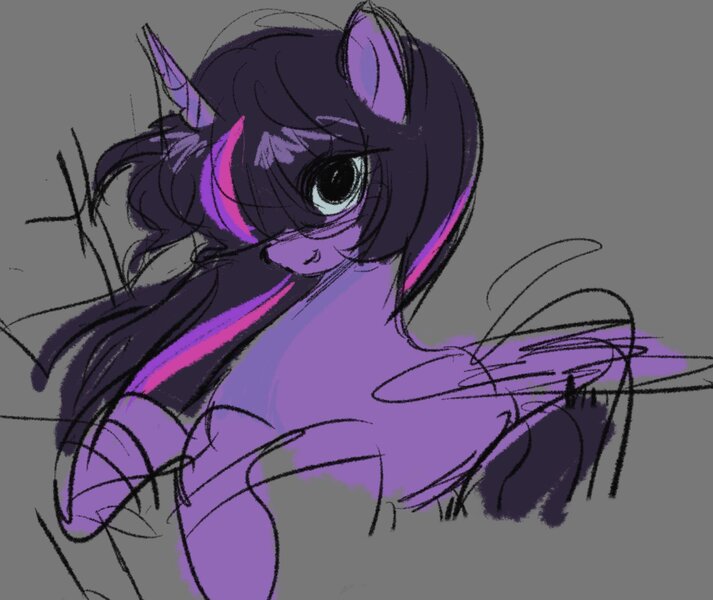 Size: 1624x1367 | Tagged: safe, artist:trixieacc06, derpibooru import, twilight sparkle, twilight sparkle (alicorn), alicorn, pony, image, jpeg, sketch, solo